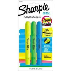 Sharpie 1803278 Accent Gel Highlighter, Assorted Colors, 3-Pack